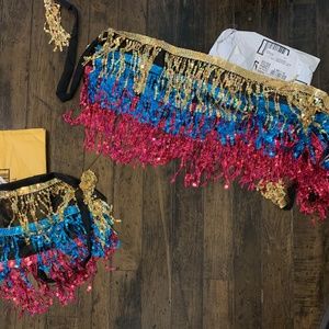 Tie-In-The-back Sequin Festival Colorful Skirt